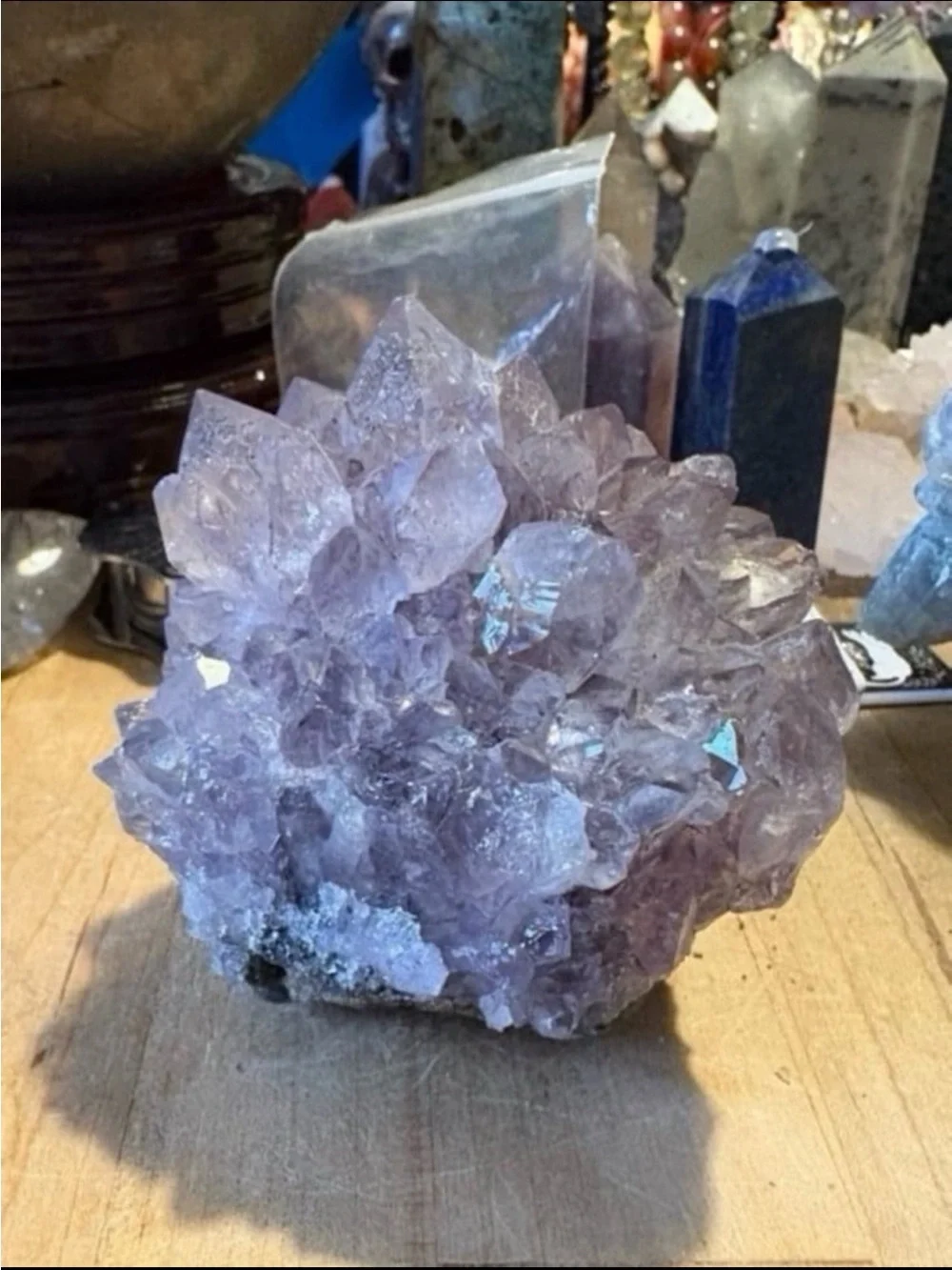 Amethyst Crystal Cluster - Lavender Decorative Geode